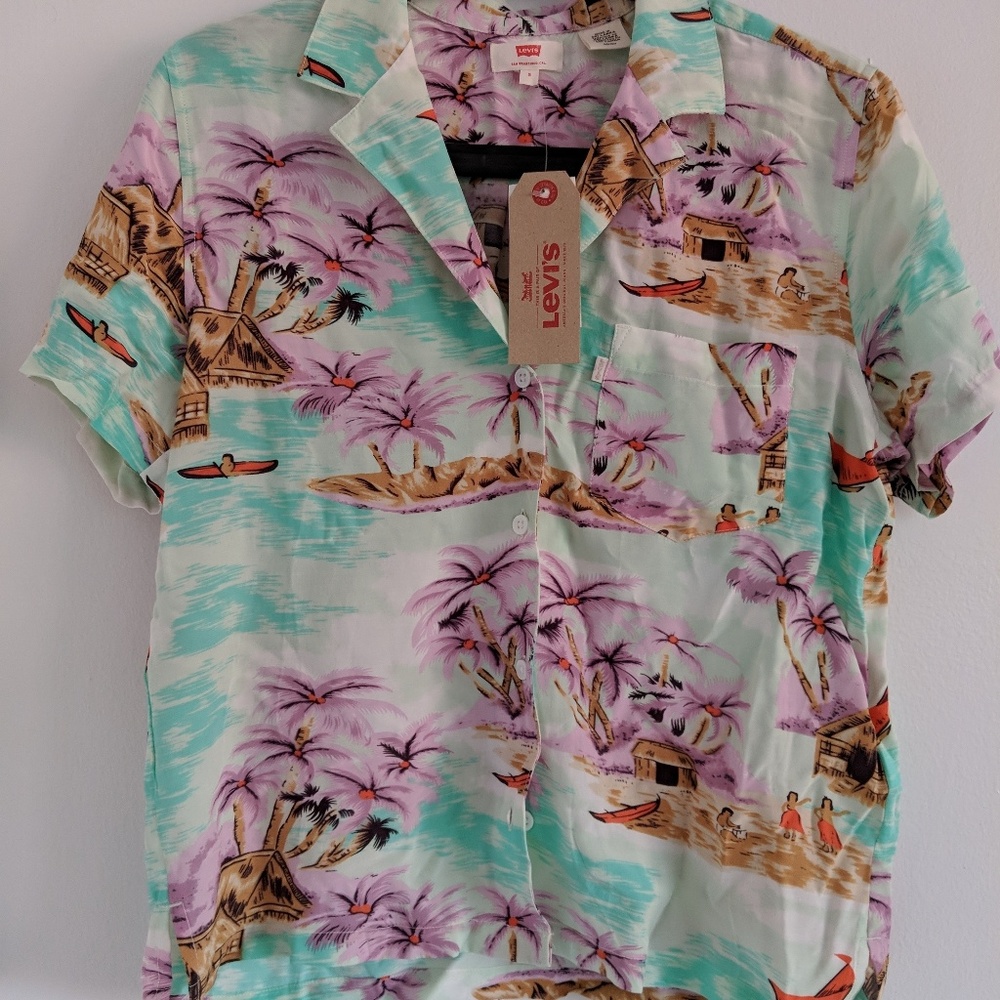 Levi's women's hawaiian shirt S